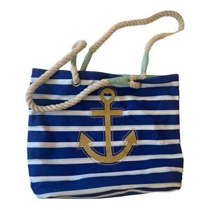 *NEW* Nautical Blue and White Tote with Anchor Design